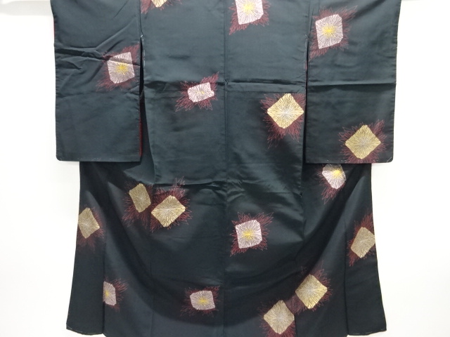 JAPANESE KIMONO / ANTIQUE KIMONO / TAISHO ROMAN STYLE / WOVEN FLOWERS